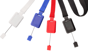 Tours de cou plats 15mm avec attache anti-étranglement et enrouleur zip détachable