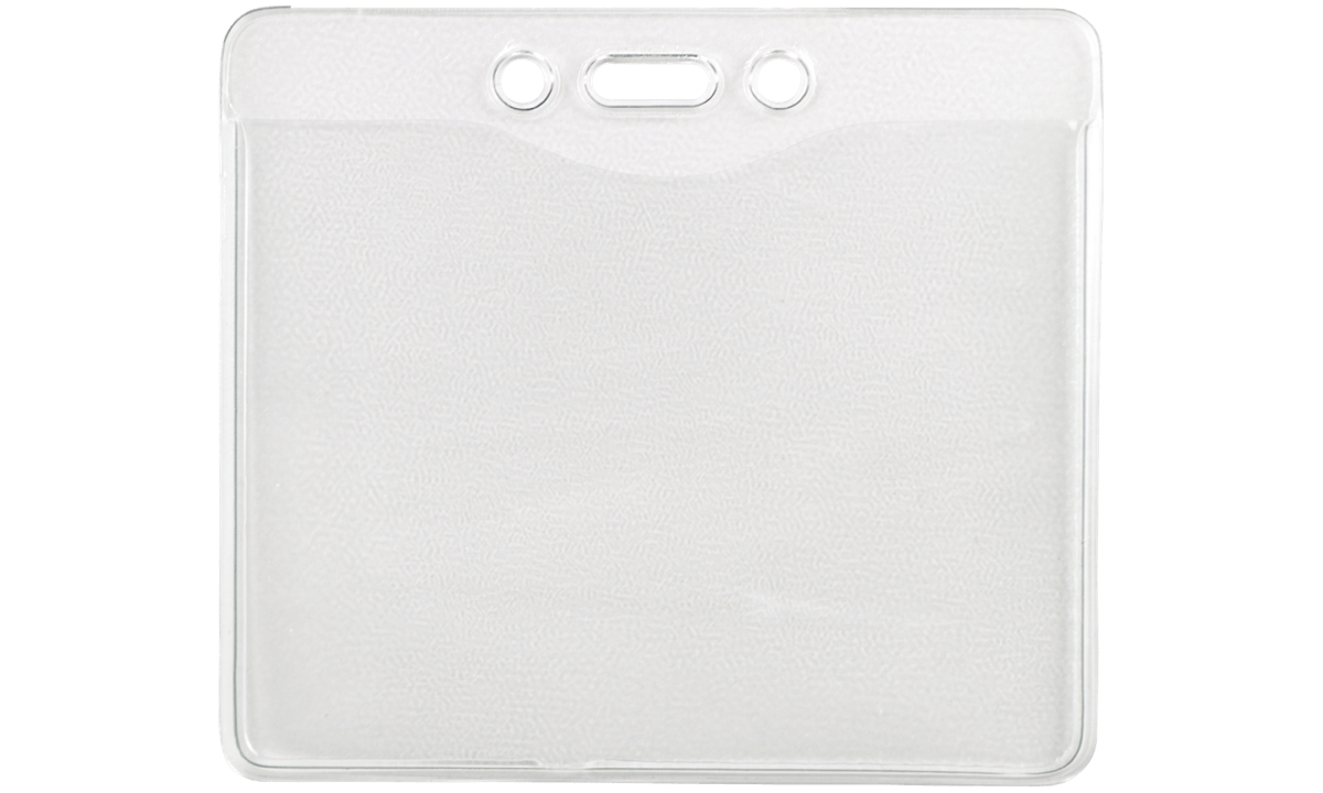 Porte-Badge en vinyle avec double pochette pour inserts - Inserts max 110 x  148 mm et 110 x 70 mm