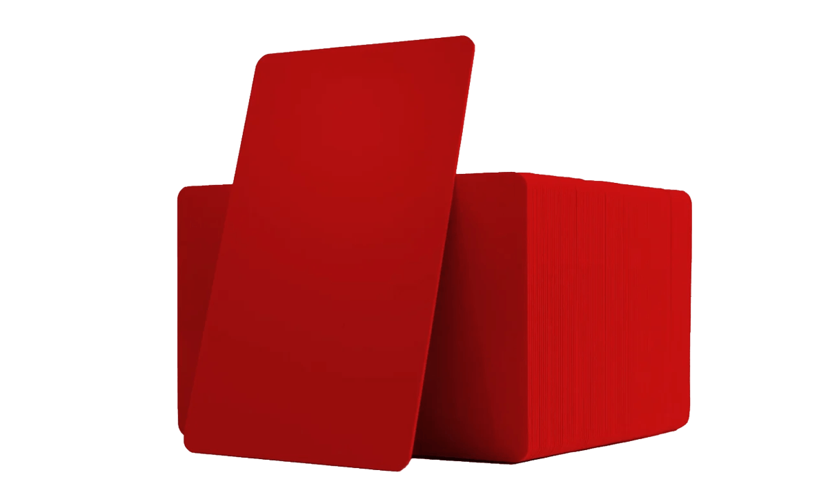 Cartes PVC rouges vierges - 760 mic