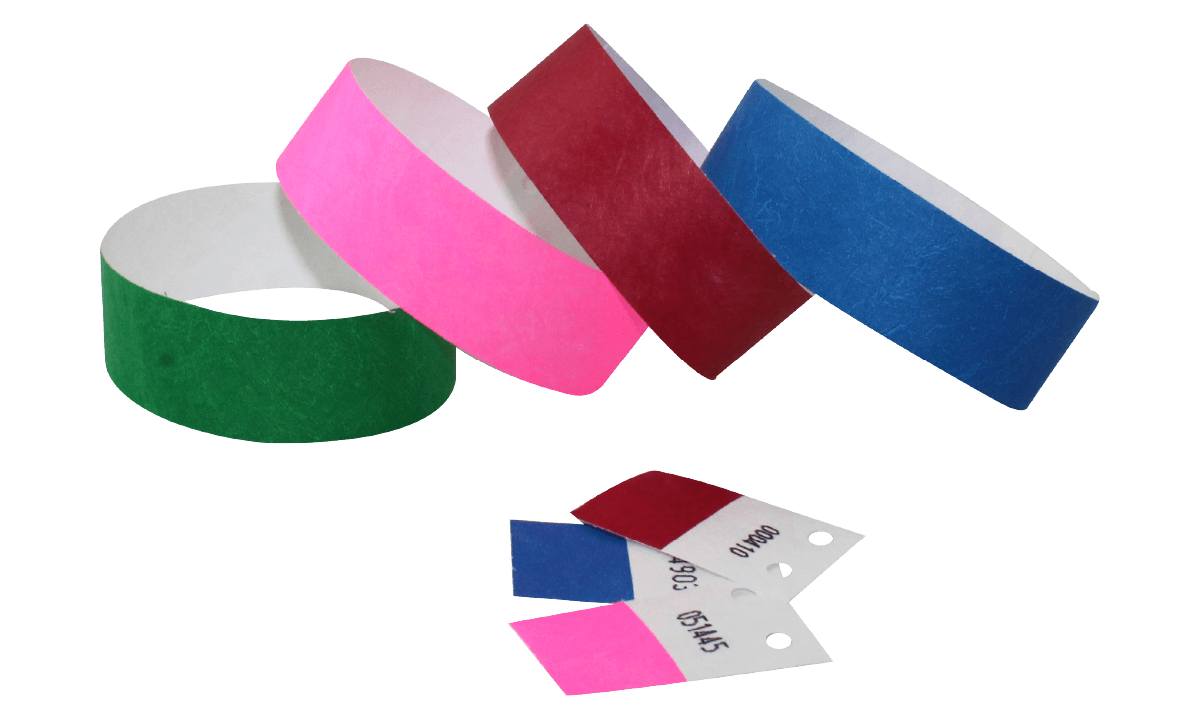 Bracelets en Tyvek Pré-numérotés avec onglet détachable 25 mm