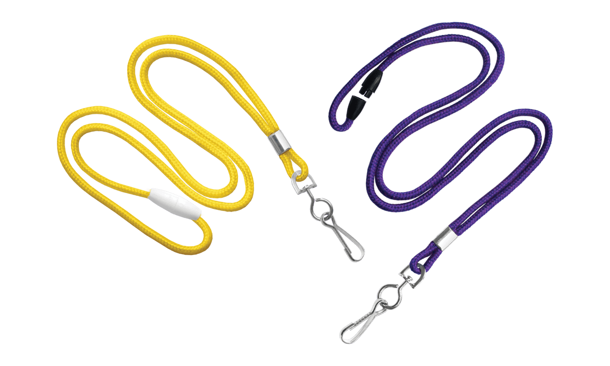 Cordons 3mm avec mousqueton rotatif en métal et attache de sécurité