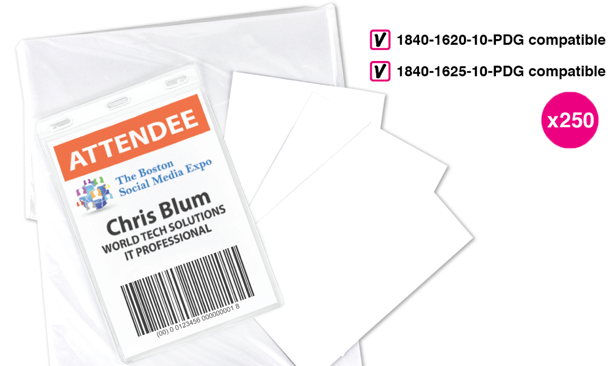 Pack de 250 Inserts 148 x 105 mm (A6) pour porte badge
