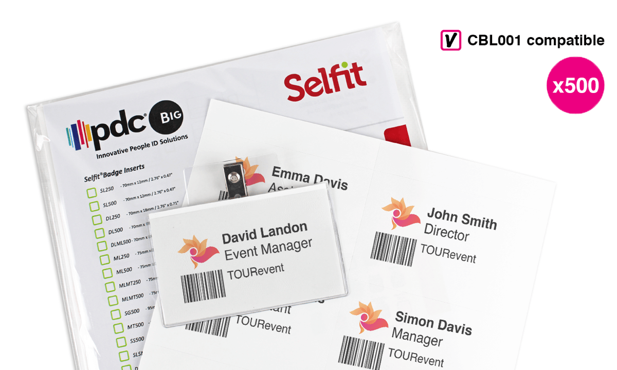 Pack de 500 Inserts 105 x 65 mm pour Porte Badge