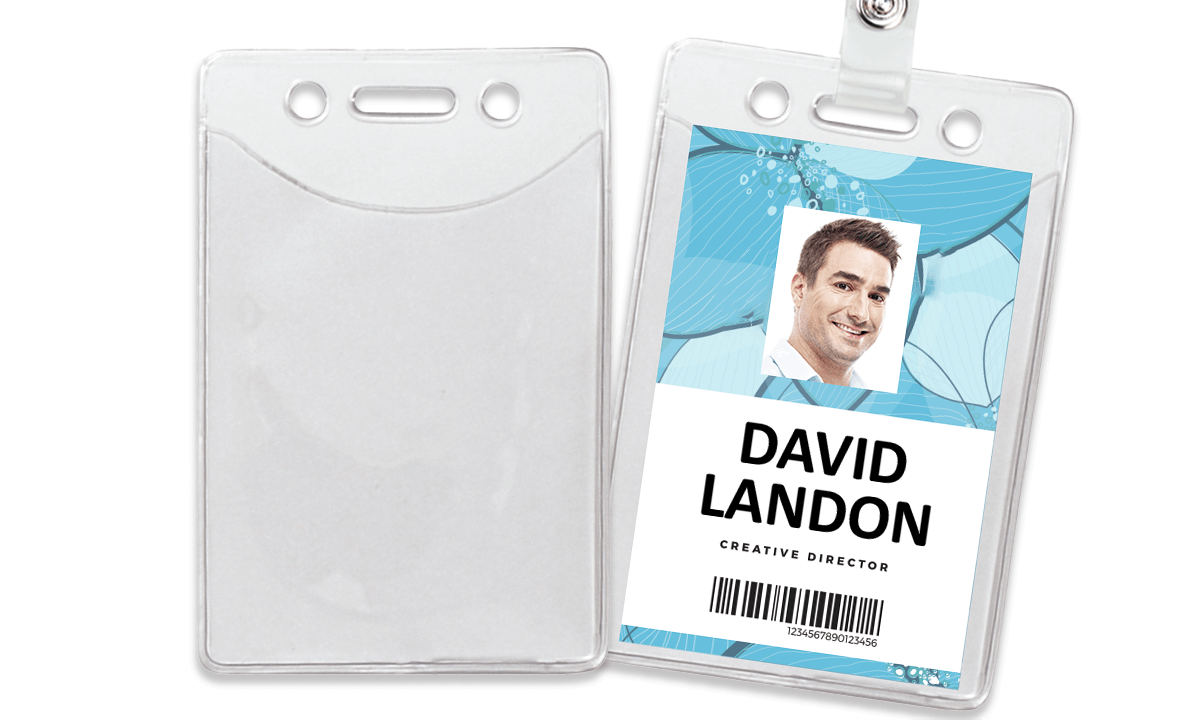 Porte-badge anti-transfert en vinyle - Format carte de crédit (CR80)