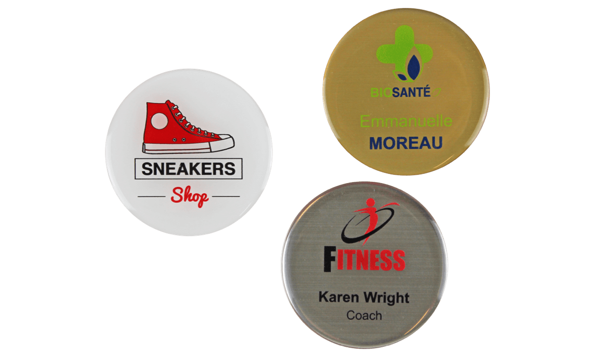 Badges nominatifs ronds Premium Impress, 50 mm