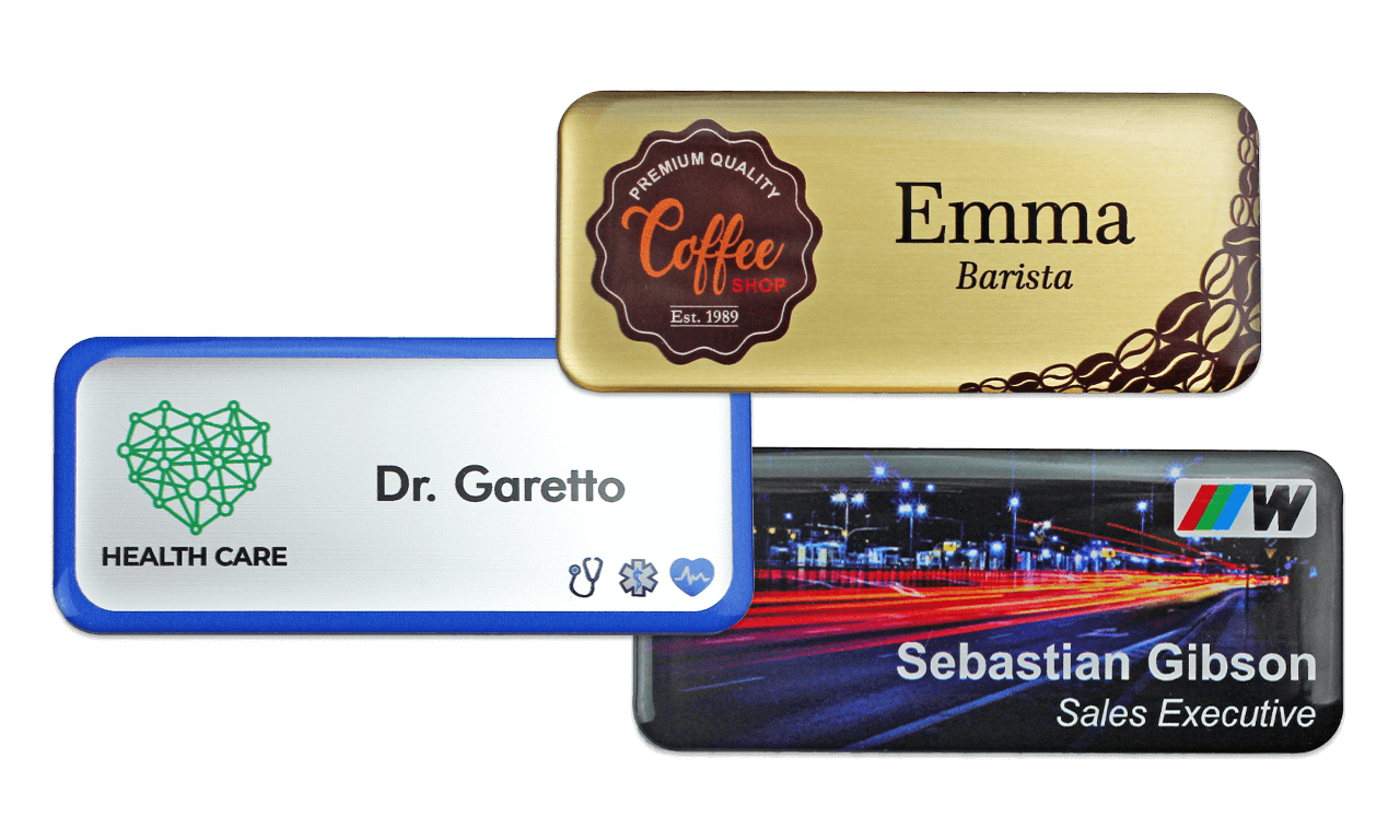 Badges nominatifs Premium Impress, 75 X 32 mm