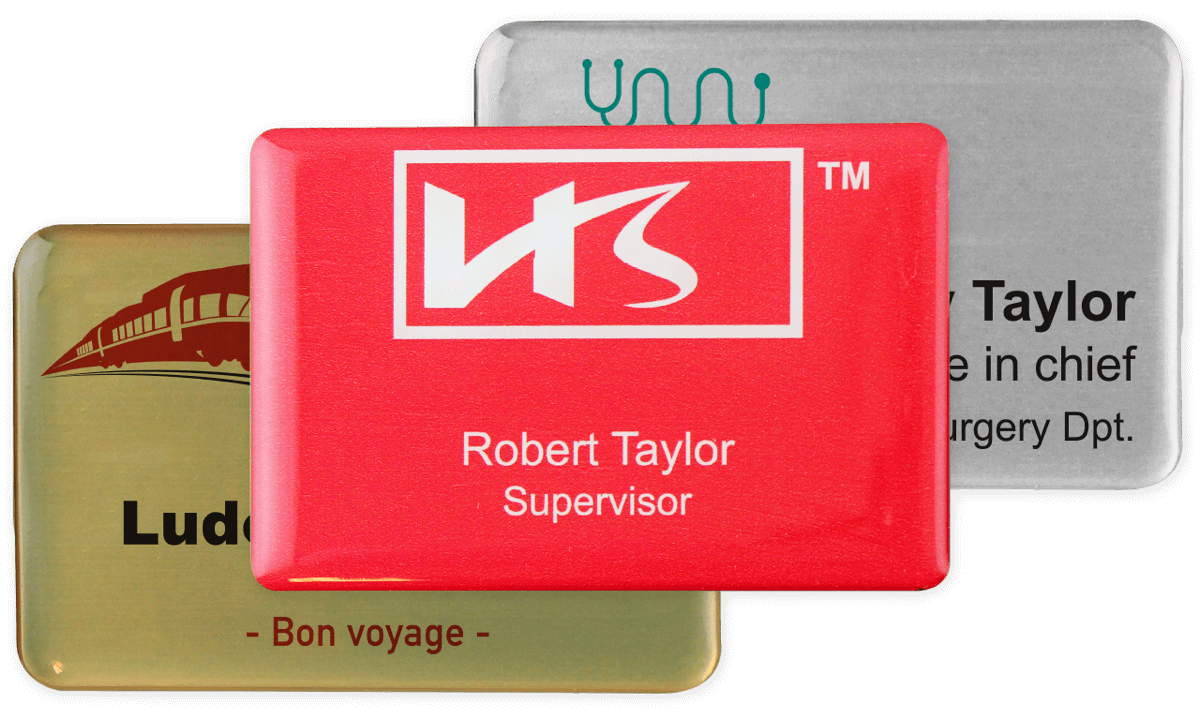Badges nominatifs Premium Impress, 75 X 50 mm