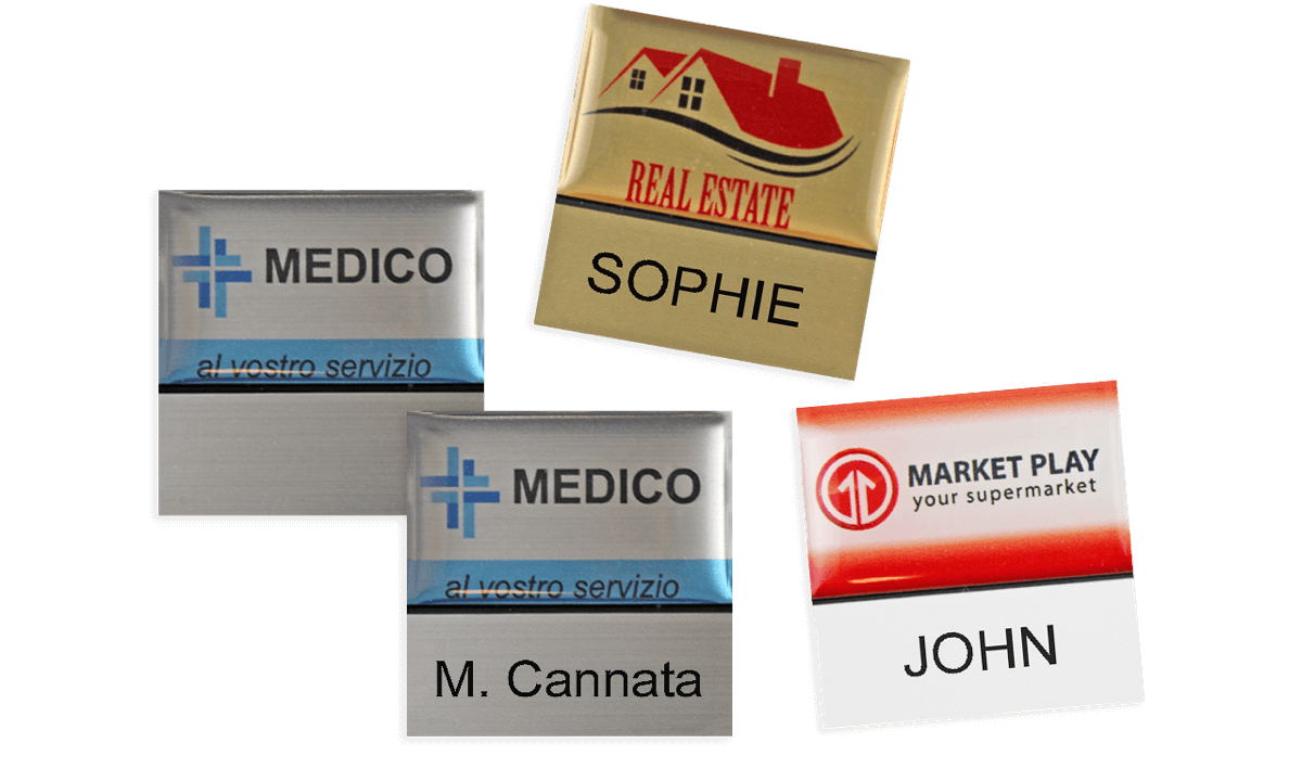 Badges nominatifs Premium Réutilisables pour étiquettes adhésives 12 mm, 32 X 32 mm
