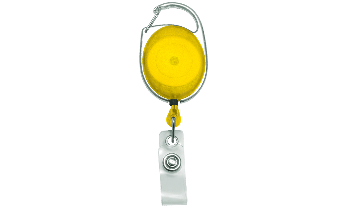 Zip Enrouleur Premium avec Mousqueton, jaune