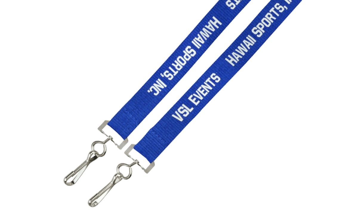 Tours de cou économiques pour évènements 15mm avec double attache - Impression une couleur
