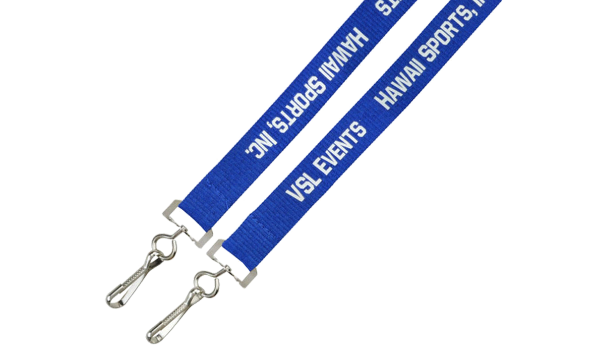 Tours de cou économiques pour évènements 20mm avec double attache - Impression une couleur