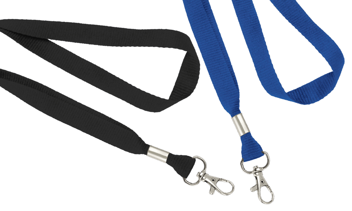 Cordons plats 15mm avec mousqueton cliquet