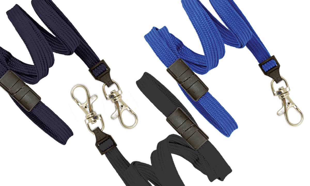 Cordons tubulaires 10mm avec attache anti-étranglement et mousqueton cliquet