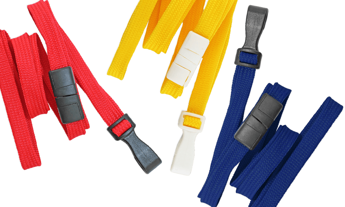 Cordons tubulaires 10mm avec attache anti-étranglement et mousqueton plastique