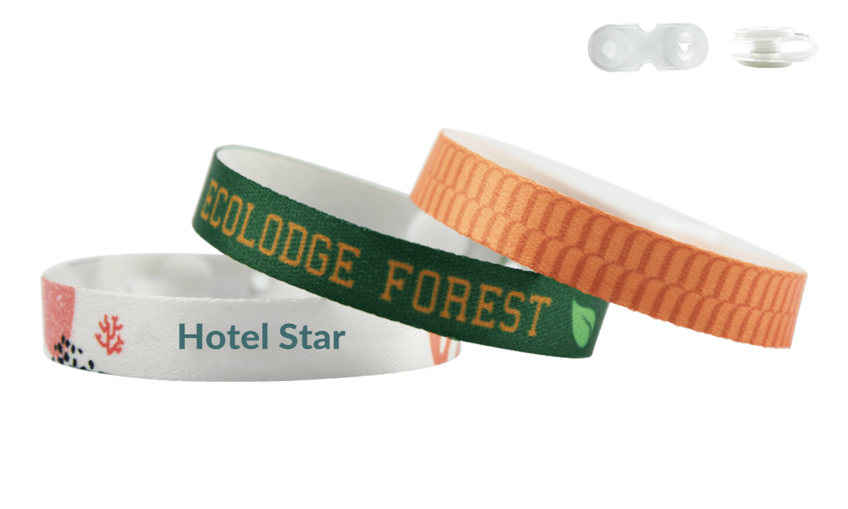 Bracelets en satin RECYCLE 10mm "Spécial camping" avec fermeture Zurich