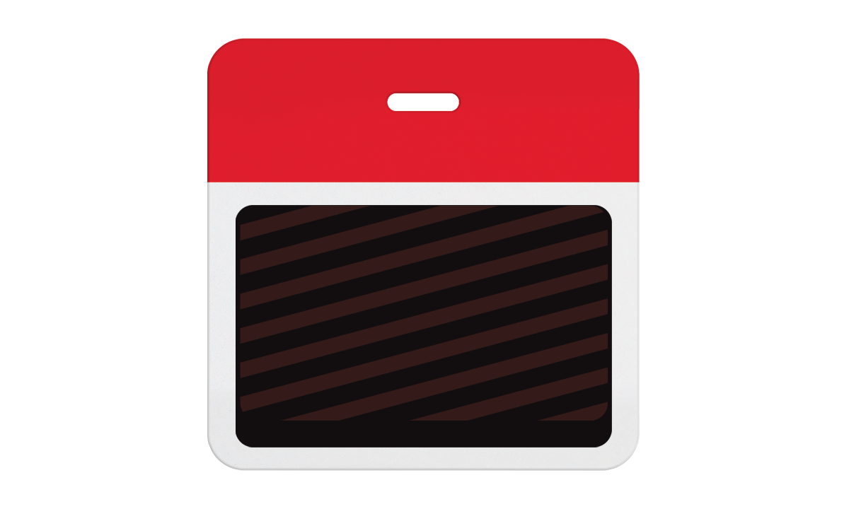 Badges thermiques à expiration à clipser en 2 pièces - Partie arrière uniquement, avec en-tête rouge