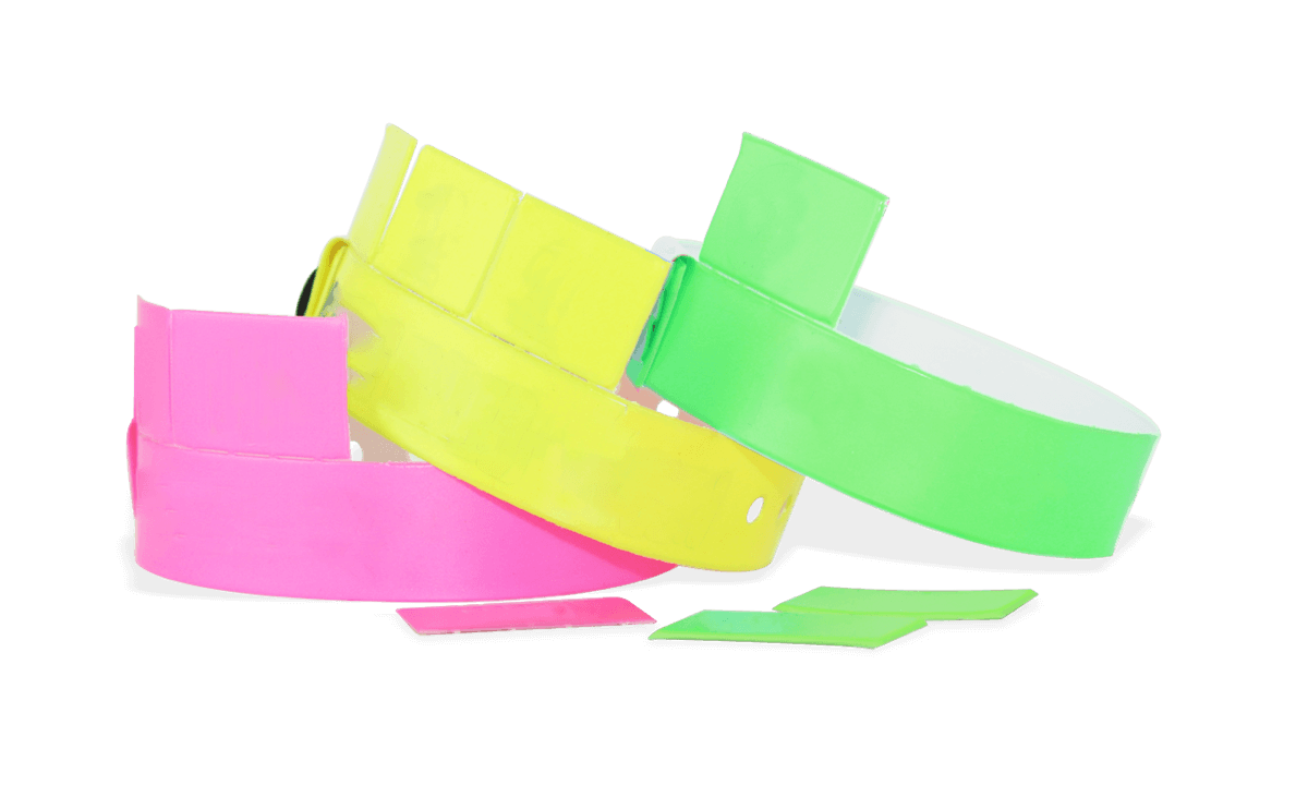 Bracelets en vinyle neutres avec 3 onglets détachables, 19 mm