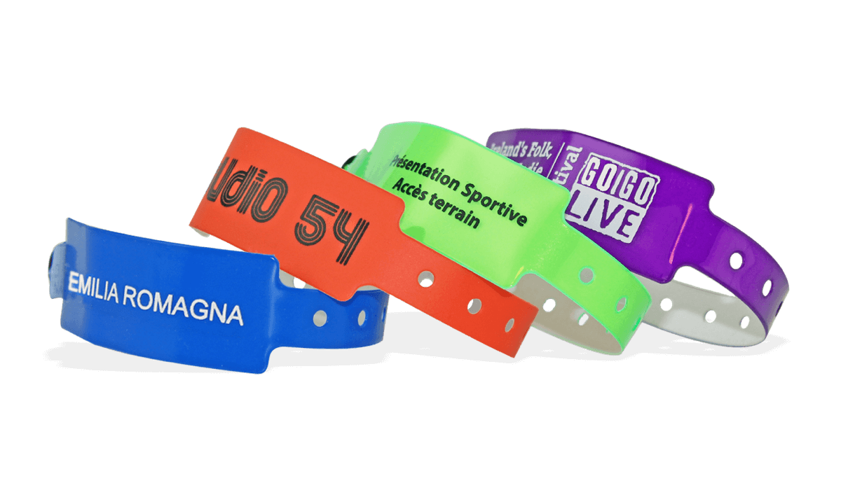 Bracelets en vinyle personnalisés, 25 mm, impression 1 couleur