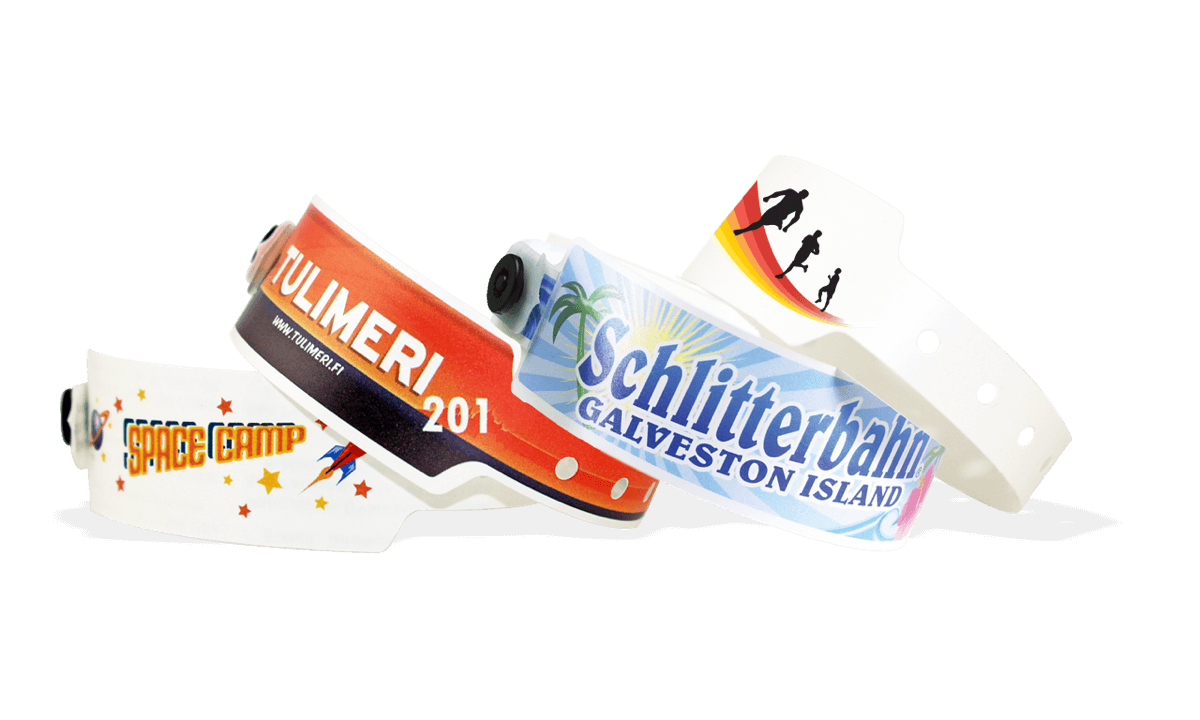 Bracelets en plastique personnalisés avec large zone d'impression, 25 mm, impression en couleurs