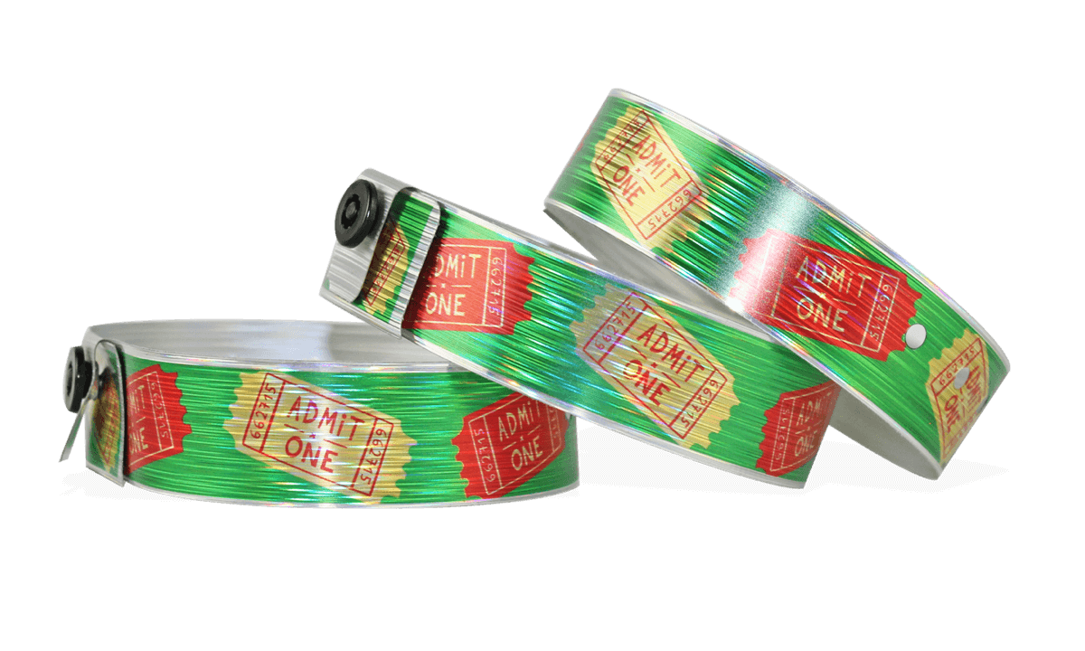 Bracelets holographiques, 19 mm, motif "pluie", impression en couleurs