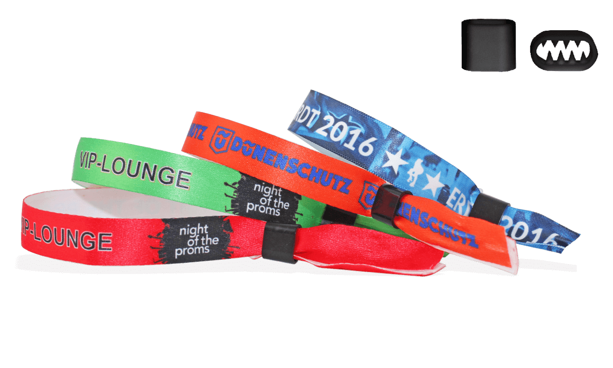 Bracelets en satin souple avec fermeture coulissante plate en plastique (Berlin)