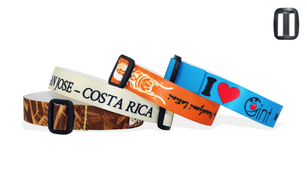 Bracelets en satin avec boucle en plastique réutilisable (Roma)