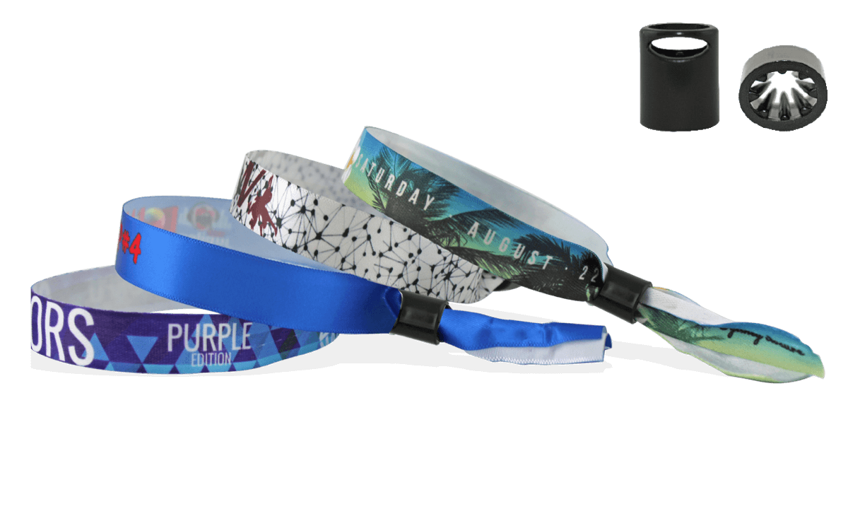 Bracelets en satin souple avec fermeture coulissante en plastique anti-torsion (Sydney)