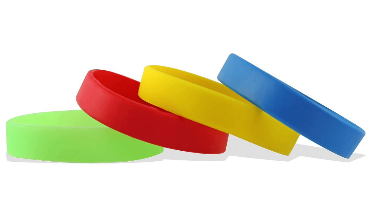 Bracelets en silicone neutres de stock, taille adulte