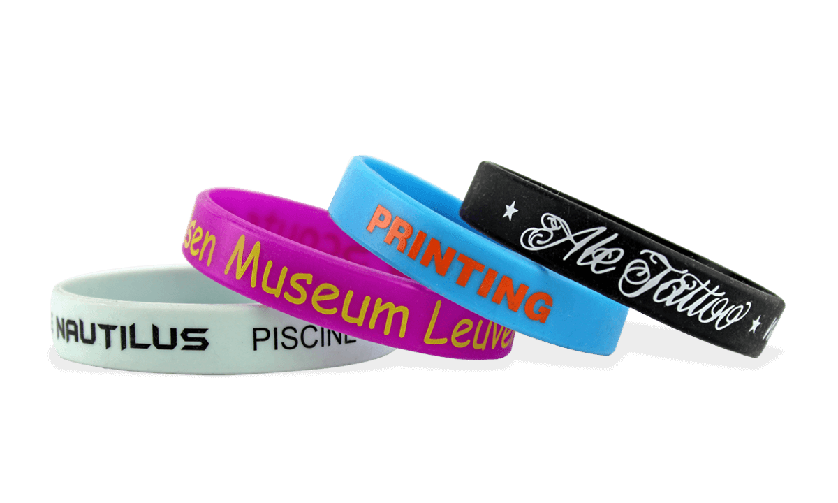Bracelets en silicone imprimés, taille ado