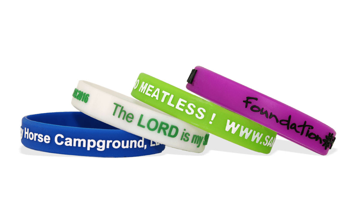 Bracelets en silicone en relief et imprimés, taille enfant