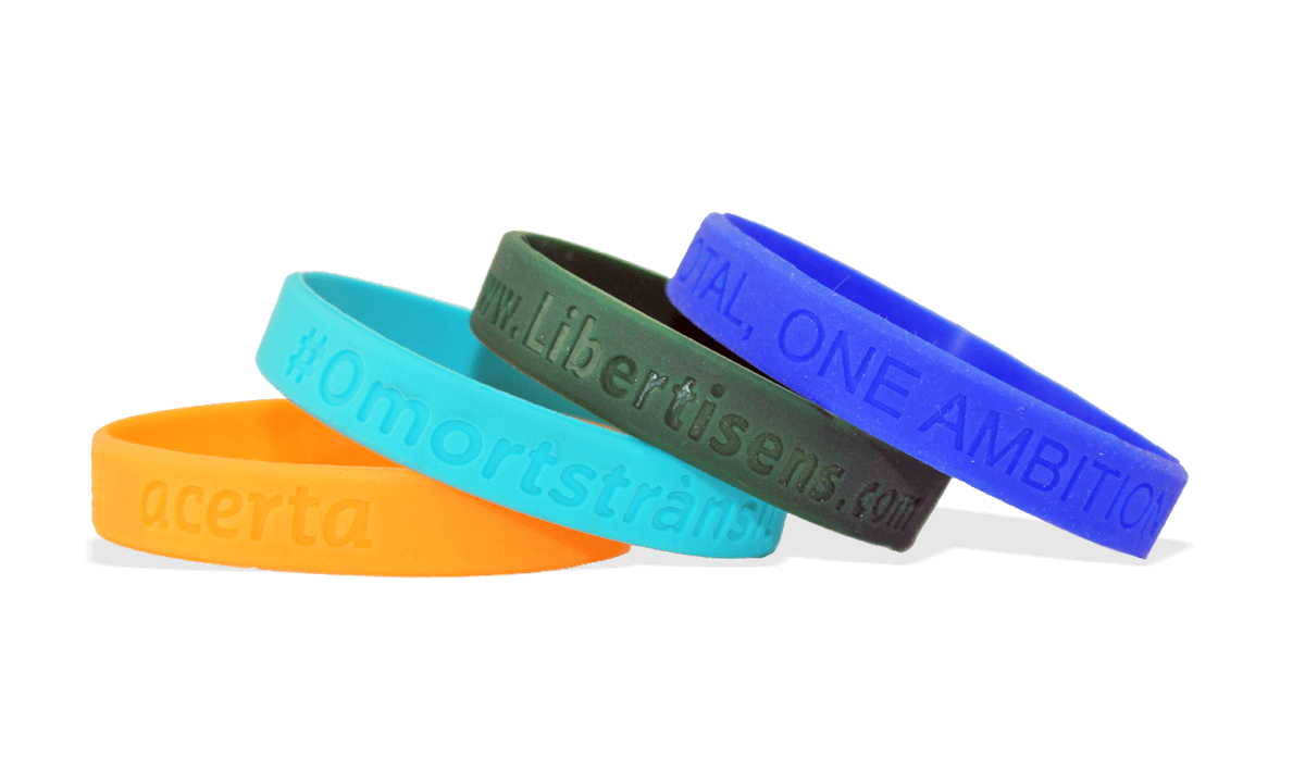 Bracelets en silicone avec gravure, taille ado