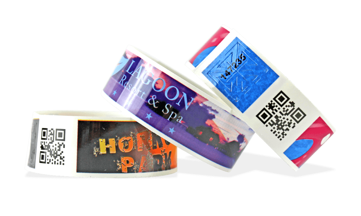 Bracelets en papier avec impression digitale en couleur, TVS 25 mm (Finition brillante)