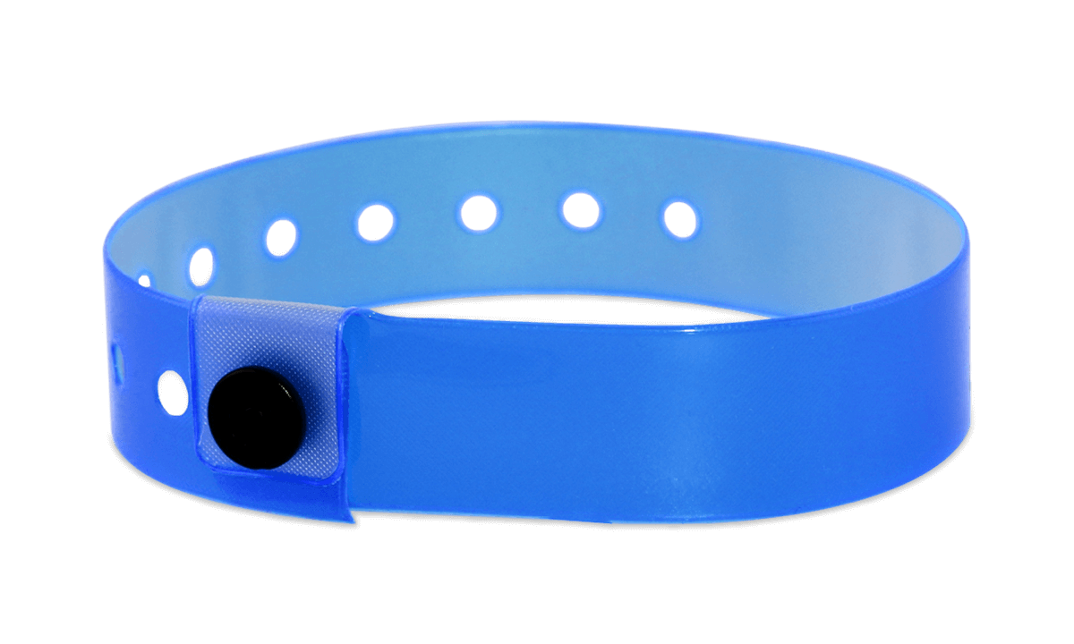 Bracelets en vinyle translucide, 19 mm, Bleu bleuet, sans impression