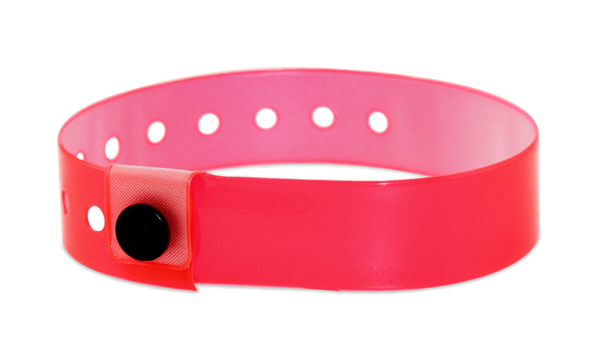 Bracelets en vinyle translucide, 19 mm, Rouge Fraise, sans impression