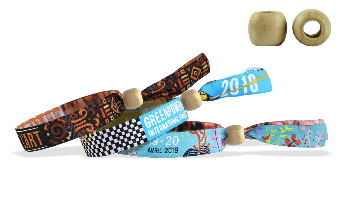Bracelets tissés avec fermeture en bois réutilisable (Montréal)
