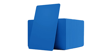 Cartes PVC vierges bleues - 760 mic