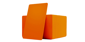 Cartes PVC vierges oranges - 760 mic
