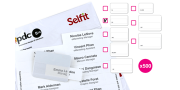 Pack de 500 Inserts pour Badge Selfit® Double Ligne, 70 x 18 mm