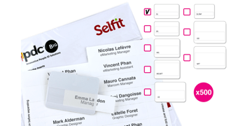 Pack de 500 Inserts pour Badge Selfit® Simple Ligne, 70 x 12 mm