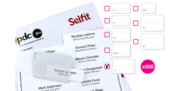Pack de 500 Inserts pour Badge Selfit® XL, 86 x 24 mm