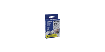 Ruban pour étiqueteuse Brother, 12mm, Noir sur Transparent
