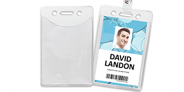 Porte-badge anti-transfert en vinyle - Format carte de crédit (CR80)