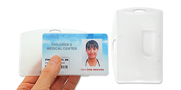 Porte-badge semi-rigide pour 1 carte, avec encoche pour le pouce - Dépoli