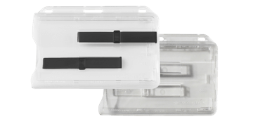 Porte-badge premium avec glissières d'extraction pour 2 cartes - Horizontal