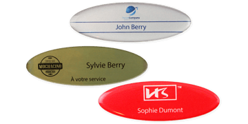 Badges nominatifs Premium Impress, 75 X 32 mm - Ovale