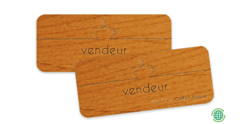 Badges Impress en bois, 60 X 25 mm