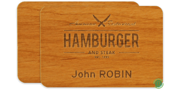 Badges Impress en bois, 75 X 50 mm