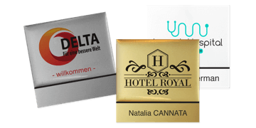 Badges nominatifs Premium Réutilisables pour étiquettes adhésives 12 mm, 50 X 50 mm