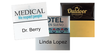 Badges nominatifs Premium Réutilisables pour étiquettes adhésives 24 mm, 50 X 50 mm