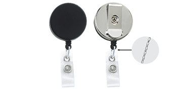 Enrouleur yoyo robuste avec chaîne et lanière en vinyle renforcé
